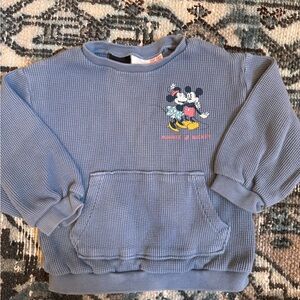 Zara Disney waffle Mickey Mouse sweatshirt size 2-3